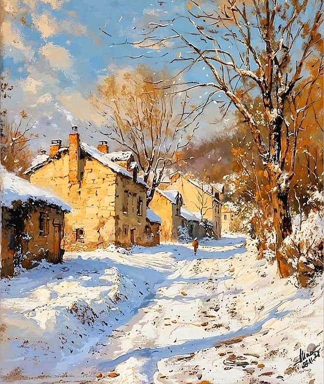 ArteDiAlina.com painting: Warm Snow
